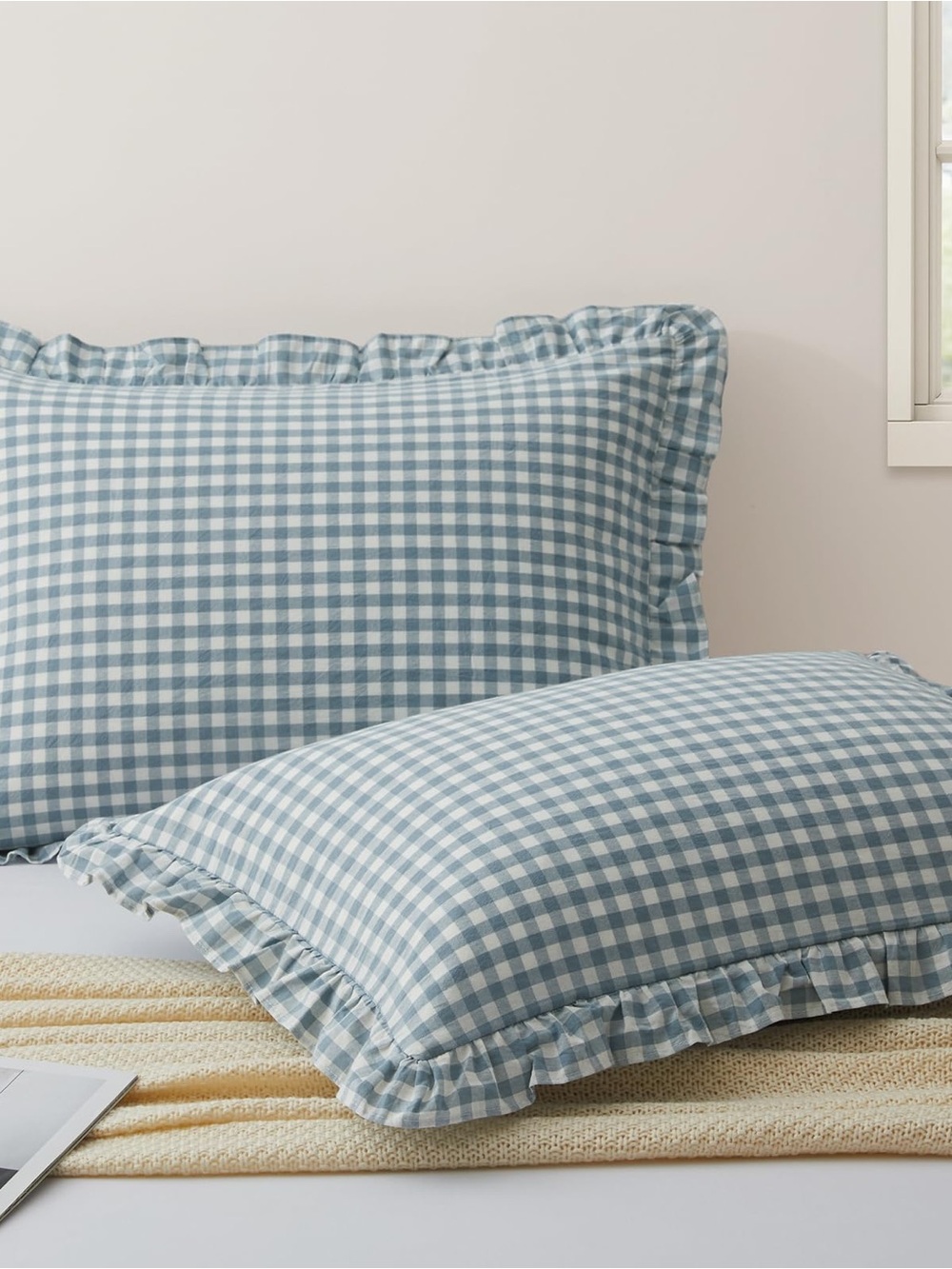 Plaid Ruffle Pillow Cases (2-Pack)